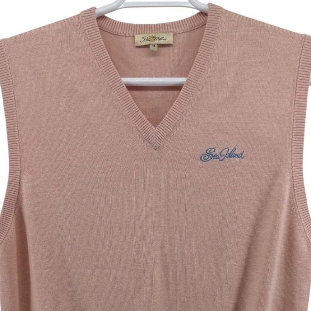 Peter Millar Pink Sleeveless V-Neck Sweater Vest
